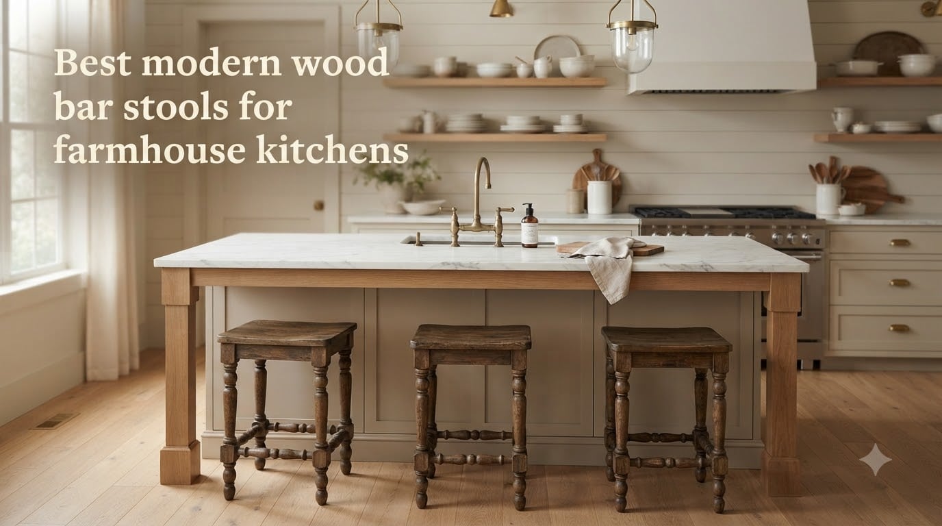 Best modern wood bar stools for farmhouse kitchens