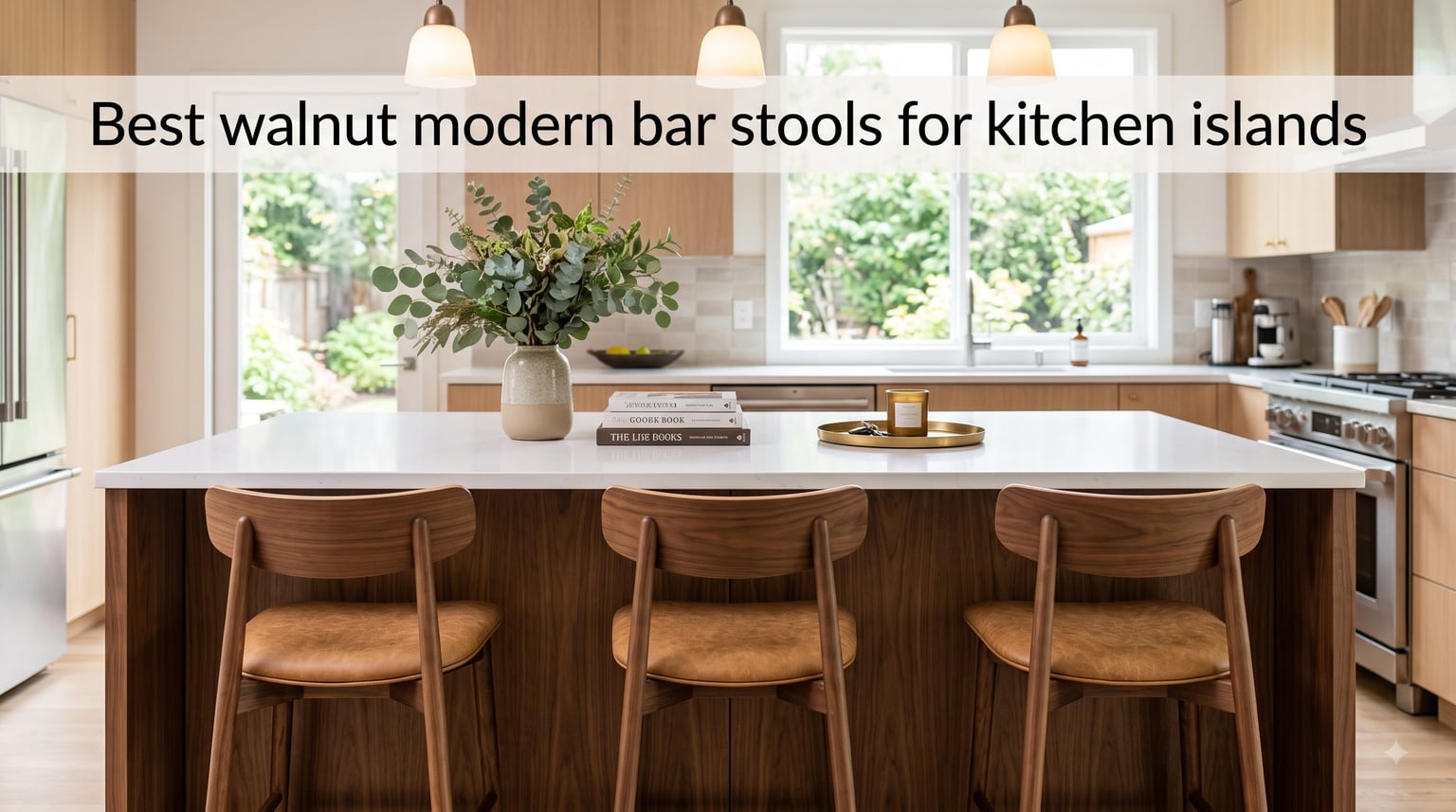 Best walnut modern bar stools for kitchen islands